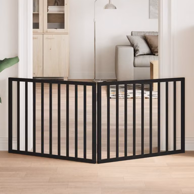 vidaXL Cancelletto per cani pieghevole in legno di pioppo nero, 2 pannelli, L: 160 cm