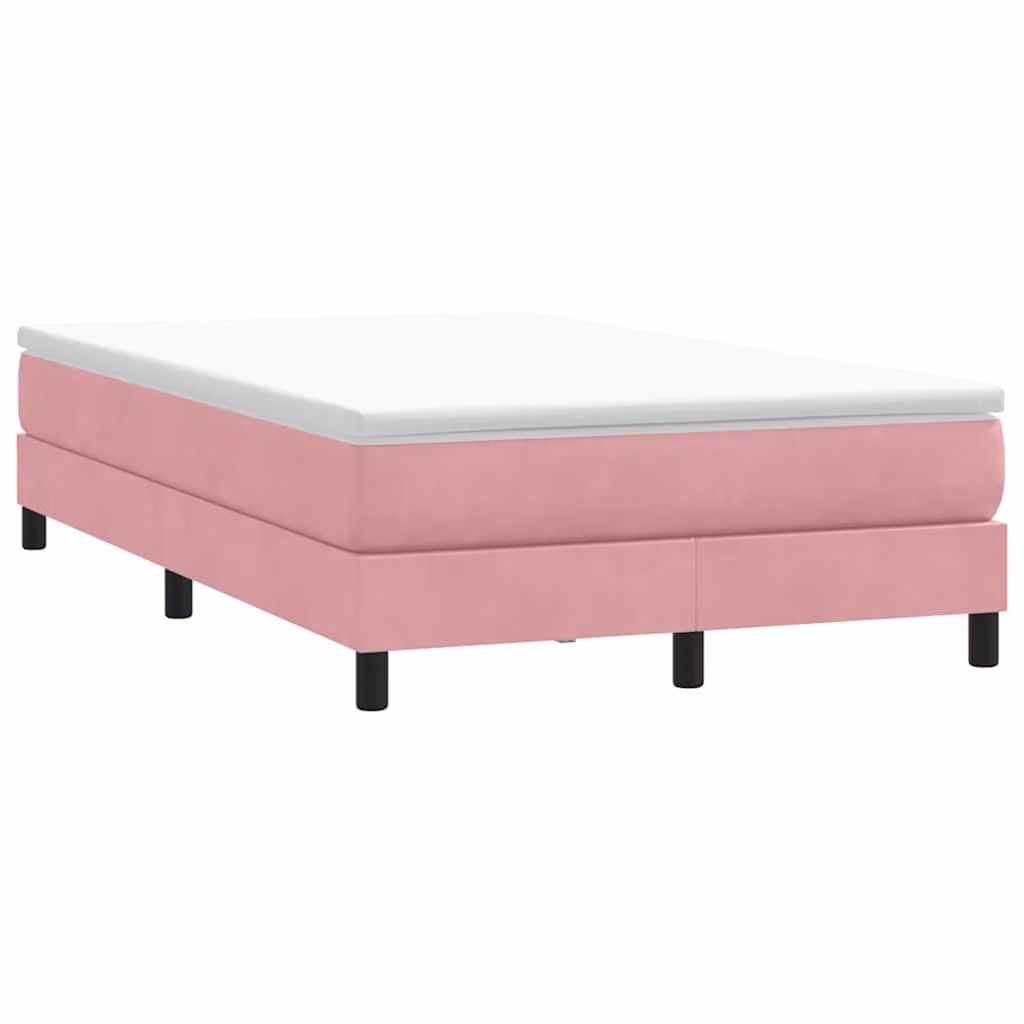 Giroletto a molle vidaXL in velluto rosa senza materasso L: 123 cm, P: 213 cm