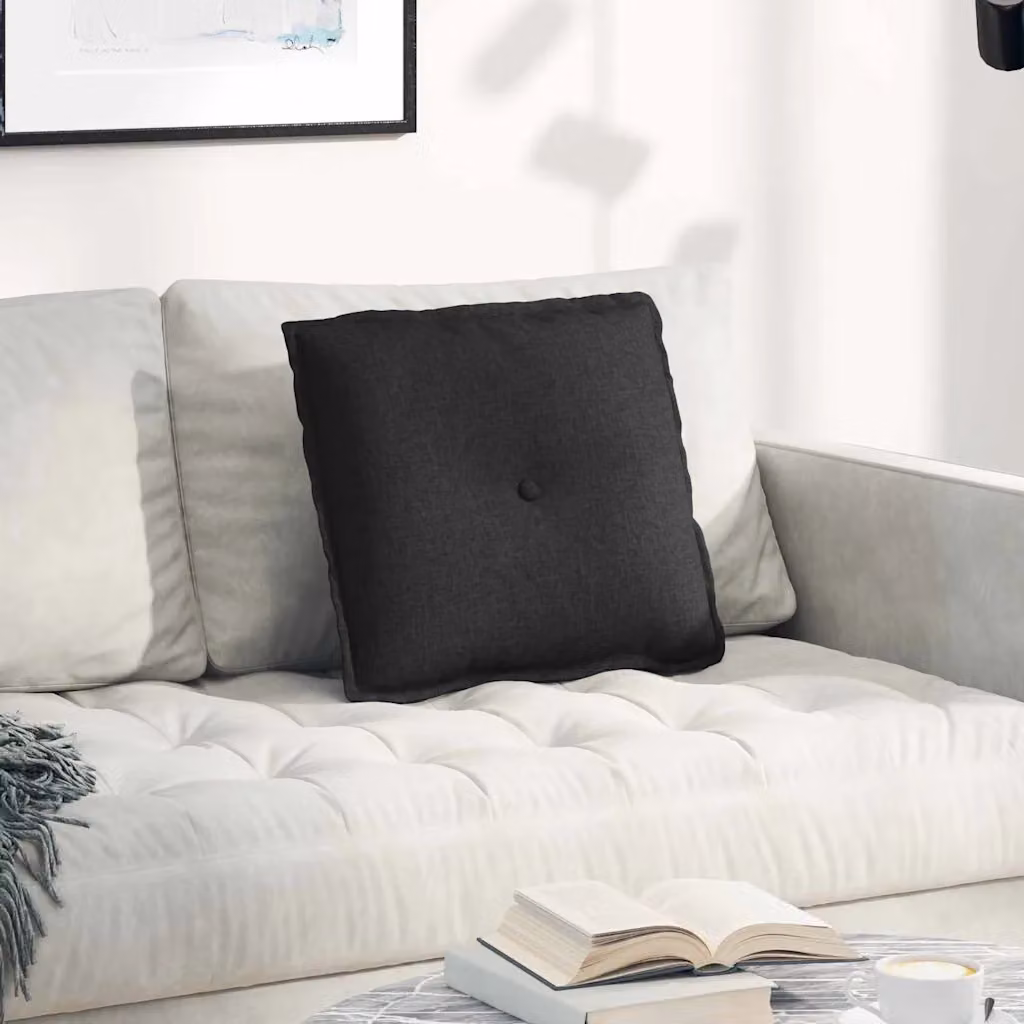vidaXL Cuscino per Schiena Nero con Rivestimento in Poliestere L 50 cm x P 19 cm x H 45 cm