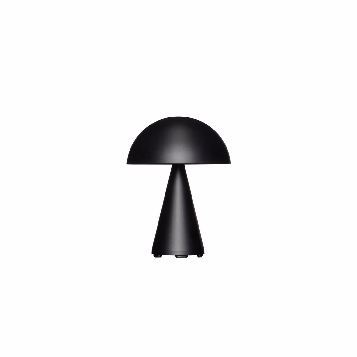 Hübsch HÜBSCH Lampada da tavolo LED ricaricabile Mush, nero opaco, altezza 20 cm dimmerabile, Nero, Metallo, Moderno