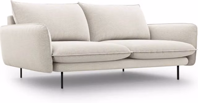 Divano 3 posti Vienna Cosmopolitan Design in tessuto strutturato beige chiaro L: 200 cm, P: 95 cm, H: 92 cm