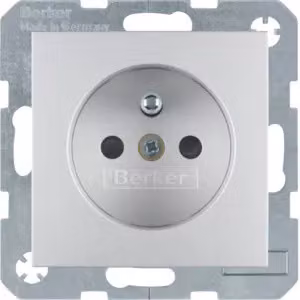 Berker 6768761404 Presa con polo di protezione in alluminio, opaca Berker B.7