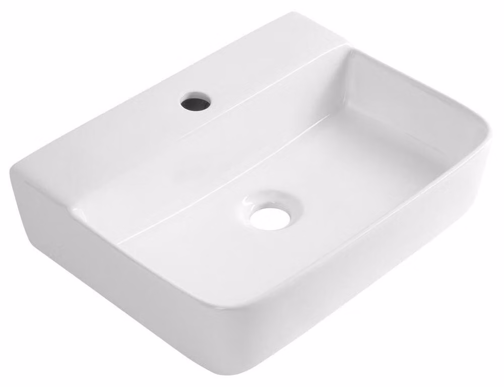 CRISTY Lavabo in Vetroceramica 45x34 cm, bianco