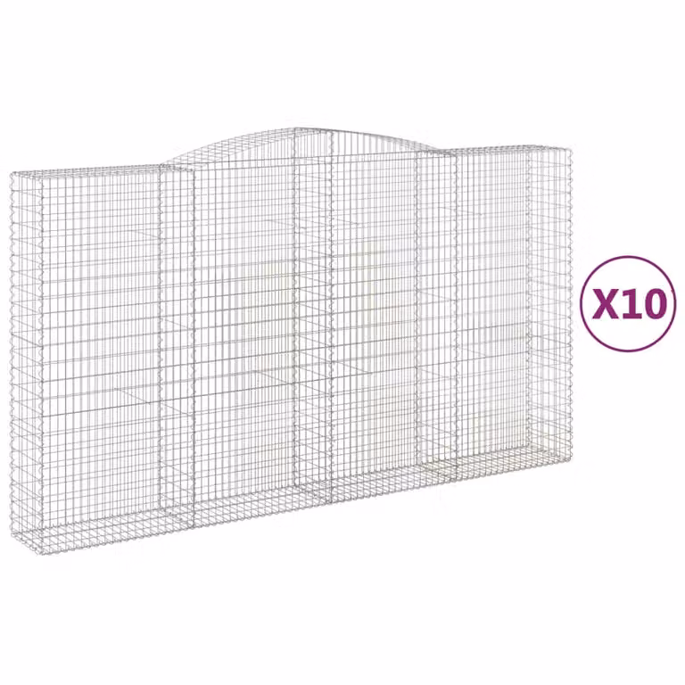 Cesti Gabbioni ad Arco 10 pz 400x50x220/240 cm Ferro Zincato