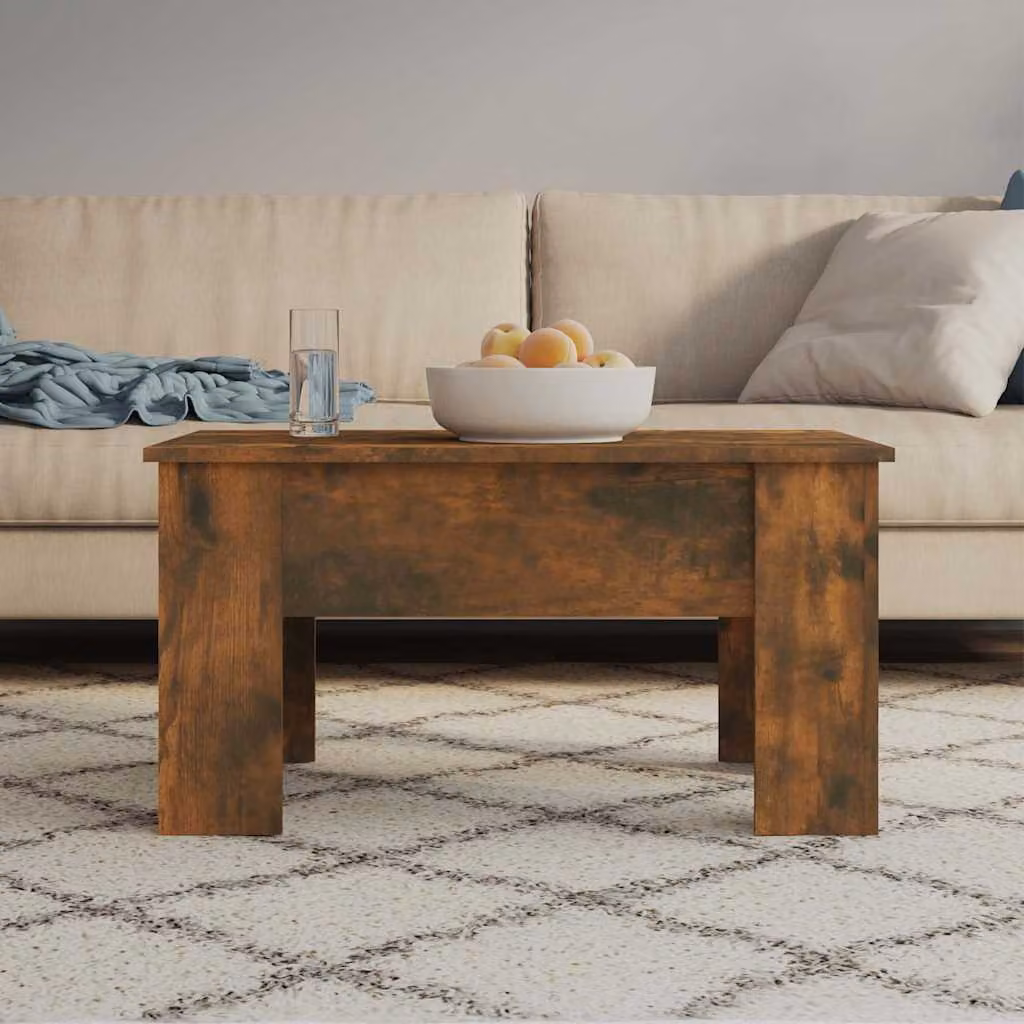 Tavolino da salotto moderno vidaXL in legno color rovere fumo, L: 79 cm, P: 49 cm, H: 41 cm