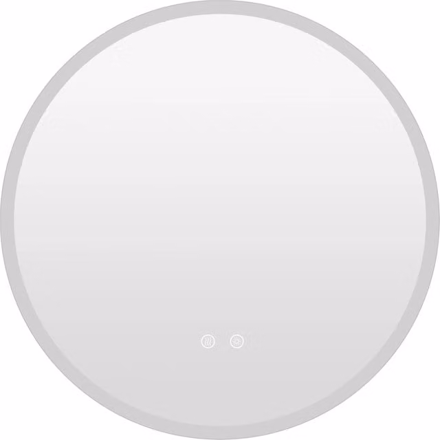 Specchio da bagno rotondo Design Mania con LED dimmerabile, anti-appannamento e memoria, colore argento, Diametro: 60 cm
