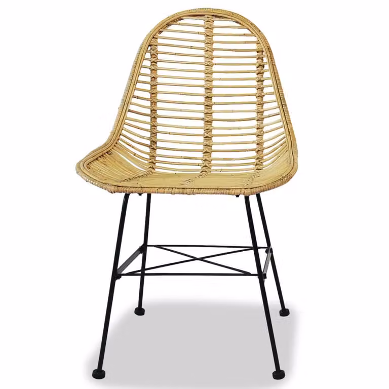 Sedie da pranzo 2 pezzi. Rattan naturale