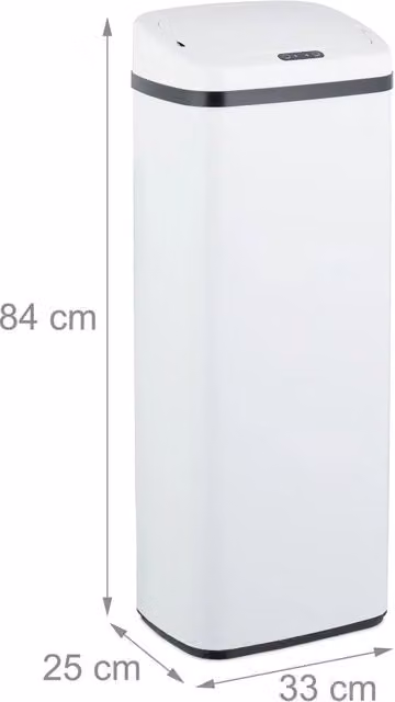 Pattumiera automatica design moderno cucina 70 x 33 x 25 cm apertura senza contatto in acciaio bianco 13_0016670
