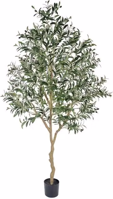 Pianta Artificiale di Olivo 210cm grande pianta decorativa pianta artificiale di olivo come vera per salotto camera da letto ufficio decorazione (Tipo 1)