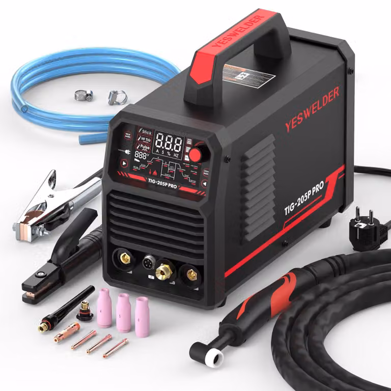 Saldatrice TIG 200A - 3-in-1: MMA, DC TIG, TIG Puls - 230 Volt - Display a LED