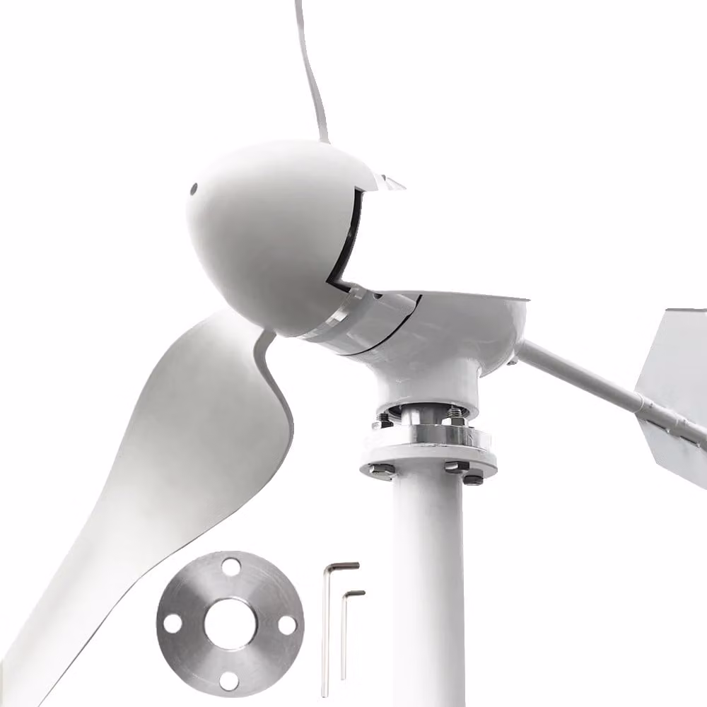 Turbina eolica, 3 pale, alta efficienza di conversione, solo turbina eolica, colore bianco, 12V