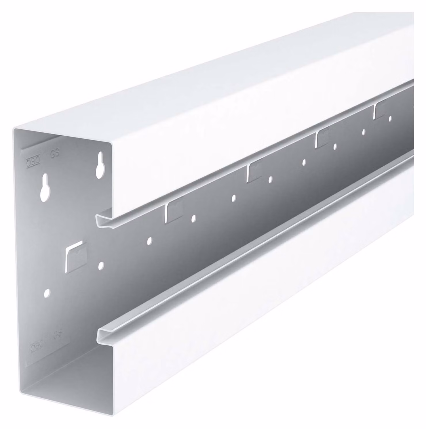 2 Metri Canale per dispositivi da incasso senza coperchio, simmetrico - Canale a parete 170x70mm RAL9010 GS-S70170RW