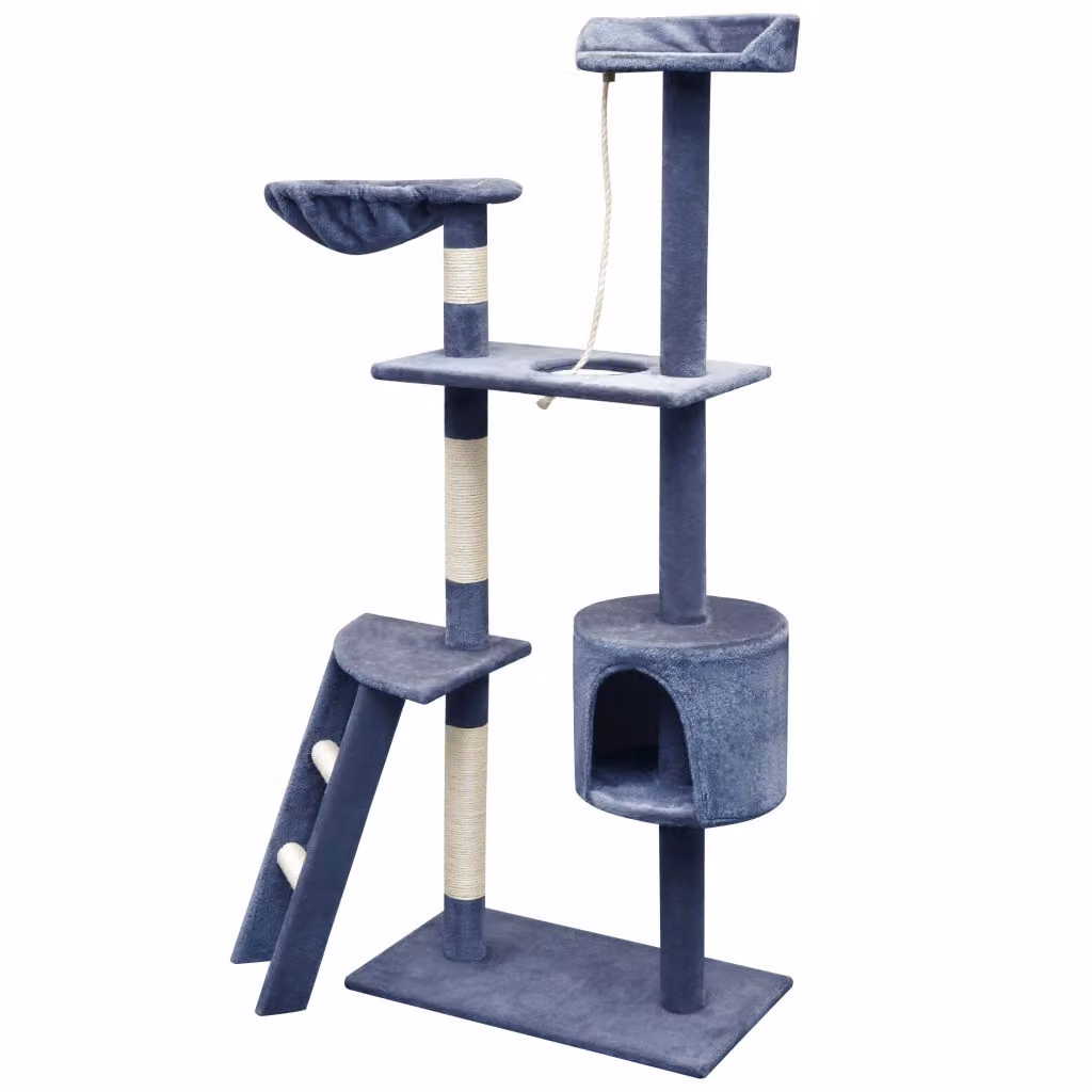 vidaXL Tiragraffi per gatti in sisal 150 cm blu scuro