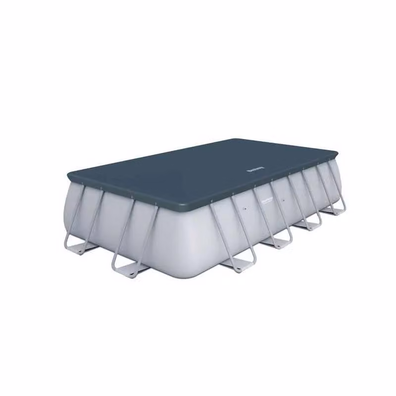 Telo Copertura per Piscina Rettangolare Bestway Steel in Plastica Blu e Grigio L: 956 cm x P: 488 cm