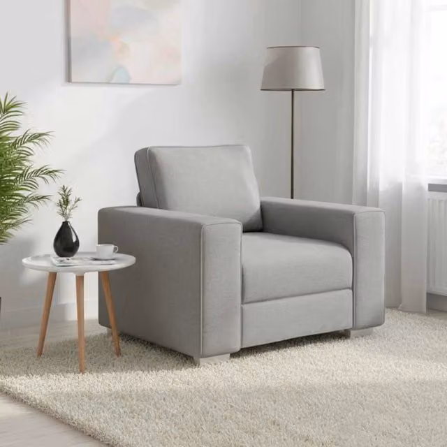 Divano Sedia-Poltrona Sofa Grigio Nuvola 100 cm Tessuto