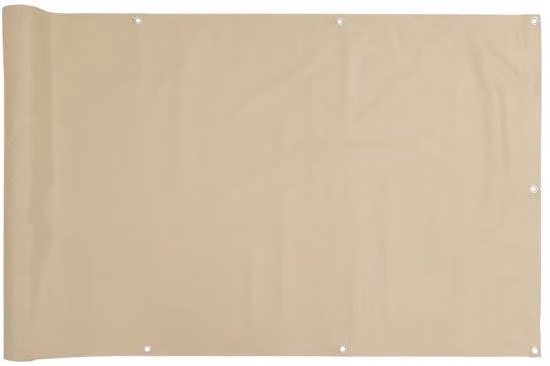 Tenda da balcone in tessuto Oxford beige, 90x300 cm, per la parete laterale, compatta e che garantisce la privacy, con protezione dal vento e dai raggi UV.