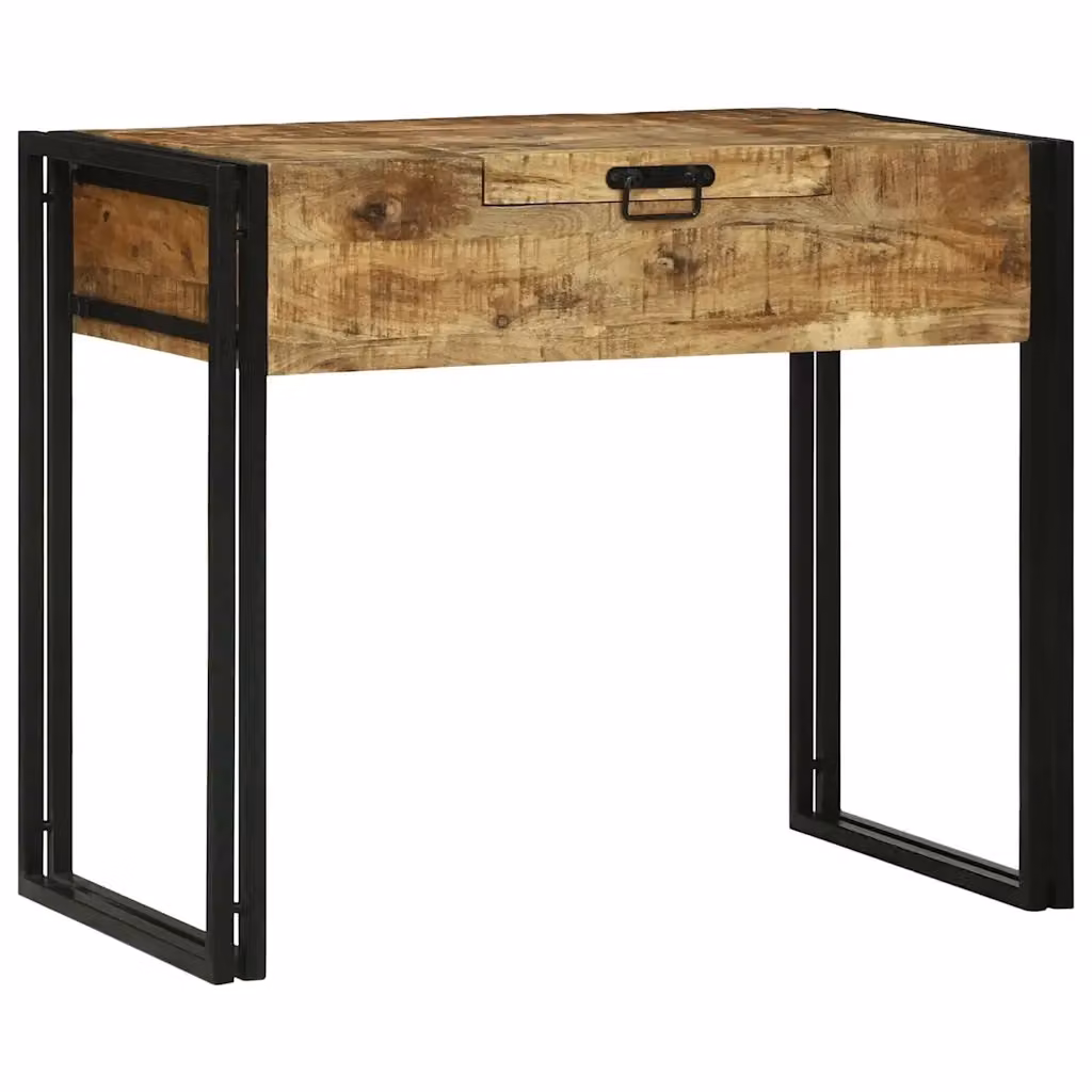Tavolo da trucco in legno di mango marrone stile industrial vidaXL L: 75 cm, P: 50 cm, H: 90 cm – 2