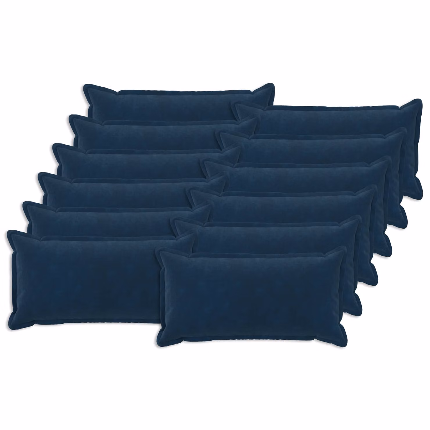Set di 12 federe vidaXL HOUTEN blu in microfibra, L 40 cm x P 80 cm