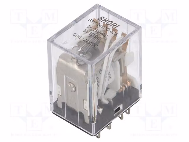 1 relè: bobina elettromagnetica, 24 VDC 5A / 277 VAC, 4 contatti a polo singolo, 900 mW, modello S8M-24VDC-4CS