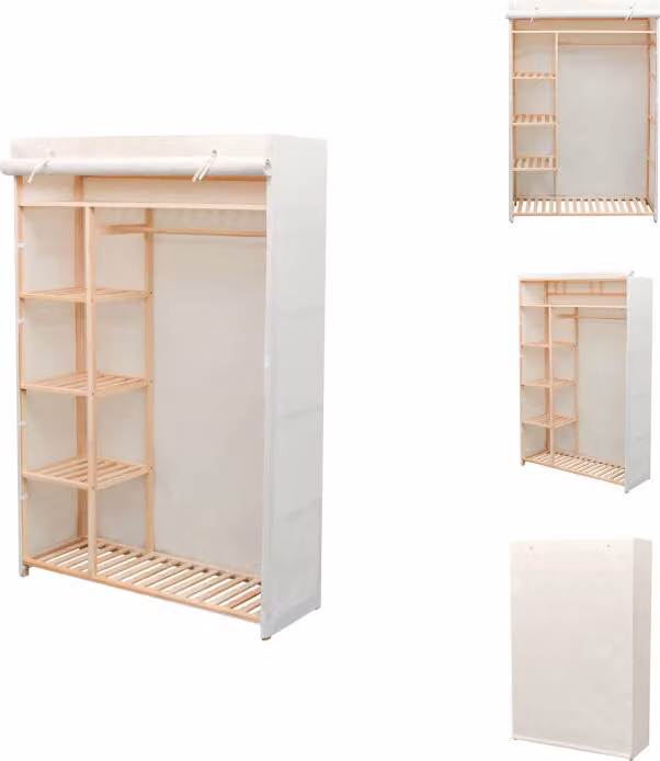 vidaXL Armadio in tessuto e legno di pino, 110 x 40 x 170 cm - Armadi