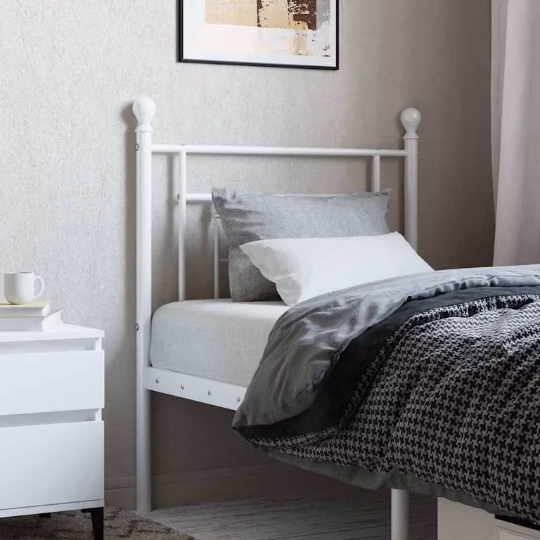 Testiera di ricambio vidaXL in metallo bianco laccato stile classico