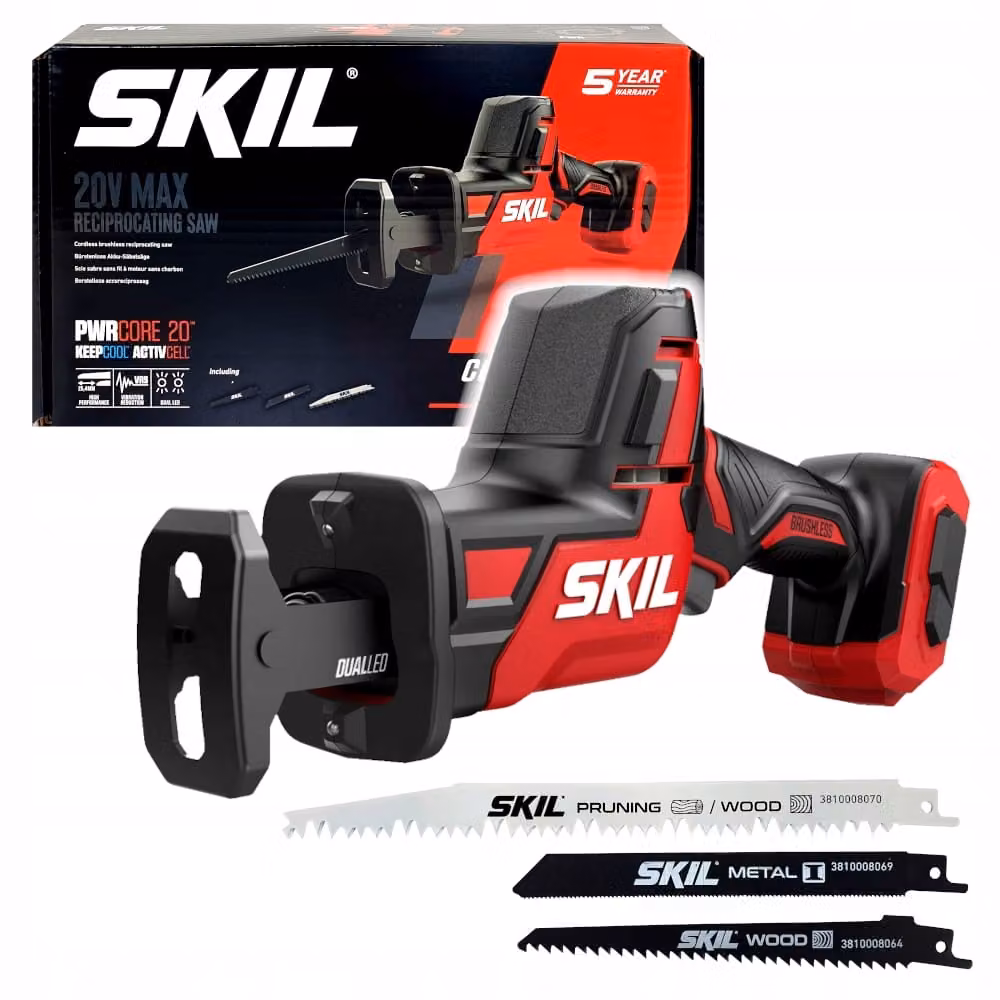 SKIL 3475 CA Akku Säbelsäge(20 V, VRS System, Dual-LED-Leuchte, 25,4mm Hublänge)
