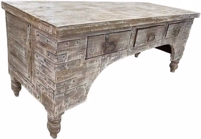 Mobile basso artigianale in legno 165-175x45x57h cm