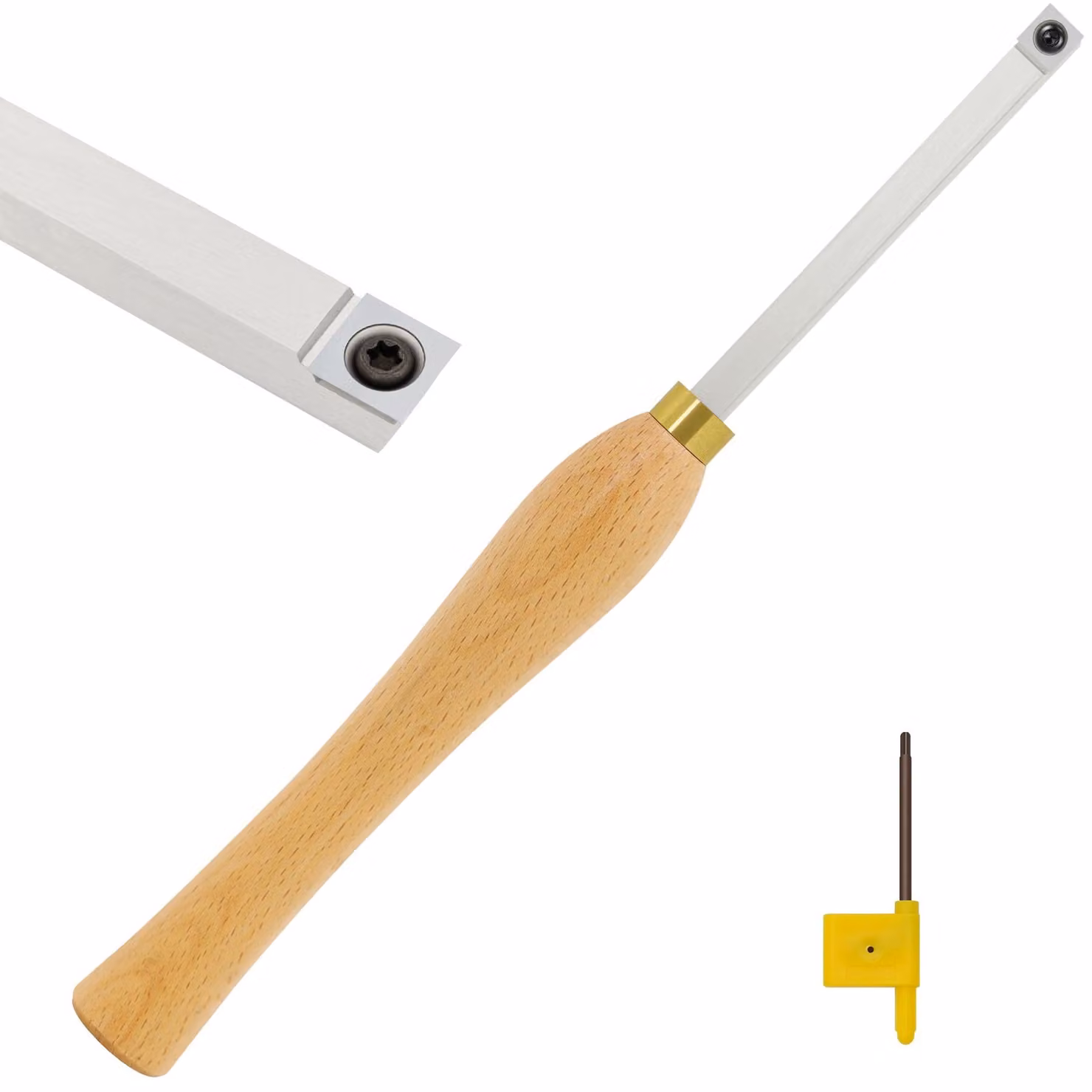 Utensile per tornio con punta in metallo duro, di dimensioni ridotte, con punta quadrata, ideale per la lavorazione del legno
