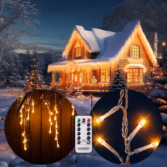 Catena luminosa a LED Monzana con telecomando e timer, luce bianco caldo, 10 m
