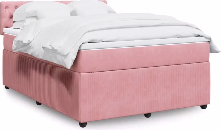 Maison Exclusive - Letto boxspring con materasso Rosa 140x200 cm Velluto