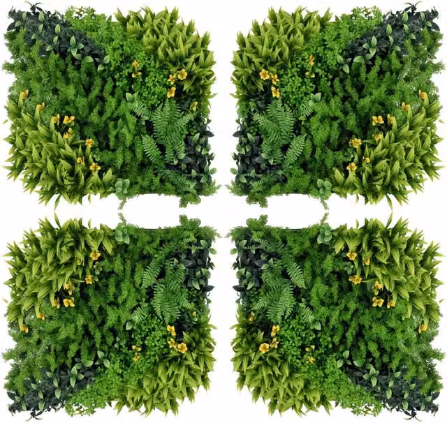 Pannello Siepe Artificiale UV 12 Pezzi ¨C Xylo ¨C Verde 50x50cm Giardino Esterno