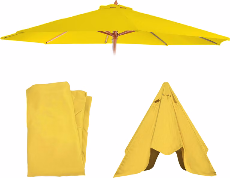 Copertura di ricambio per ombrellone Florida, copertura di ricambio per ombrellone, Ø 3,5 m poliestere 8 montanti ~ giallo