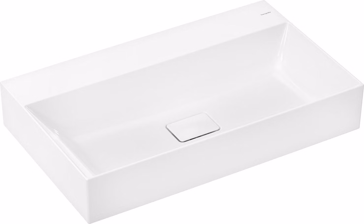 hansgrohe Xevolos E lavabo à poser, sans trop-plein, poli, SmartClean, 800x480mm, avec vidage, blanc, 61099450, 61099450