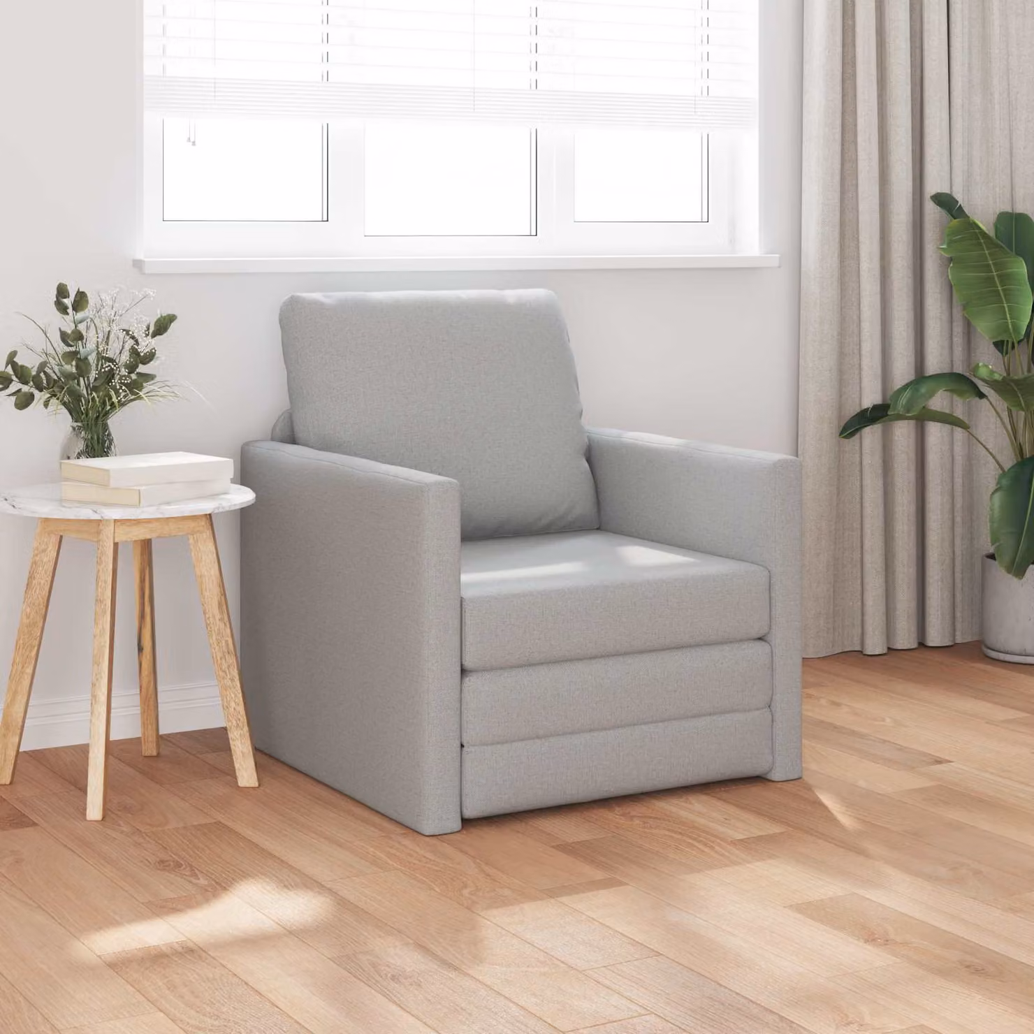 Divano letto vidaXL in tessuto Grigio Nuvola, L 74 x P 77 x H 81 cm