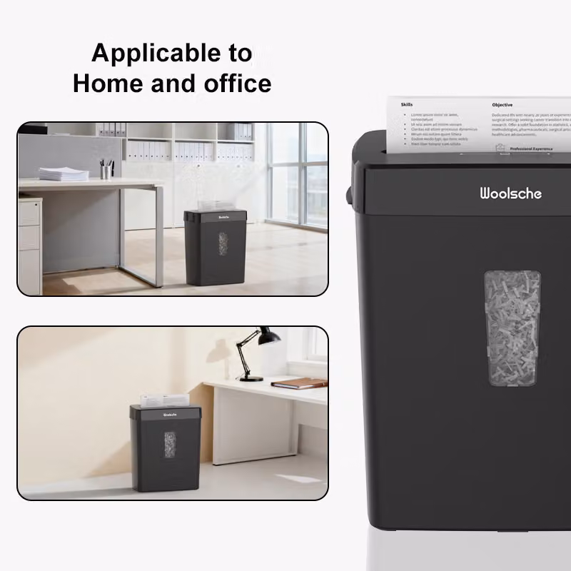 Distruggi documenti Aosom Italy con taglio incrociato, cestello estraibile e funzionamento silenzioso, Nero, L: 31 cm, P: 16,4 cm, H: 38 cm – 2
