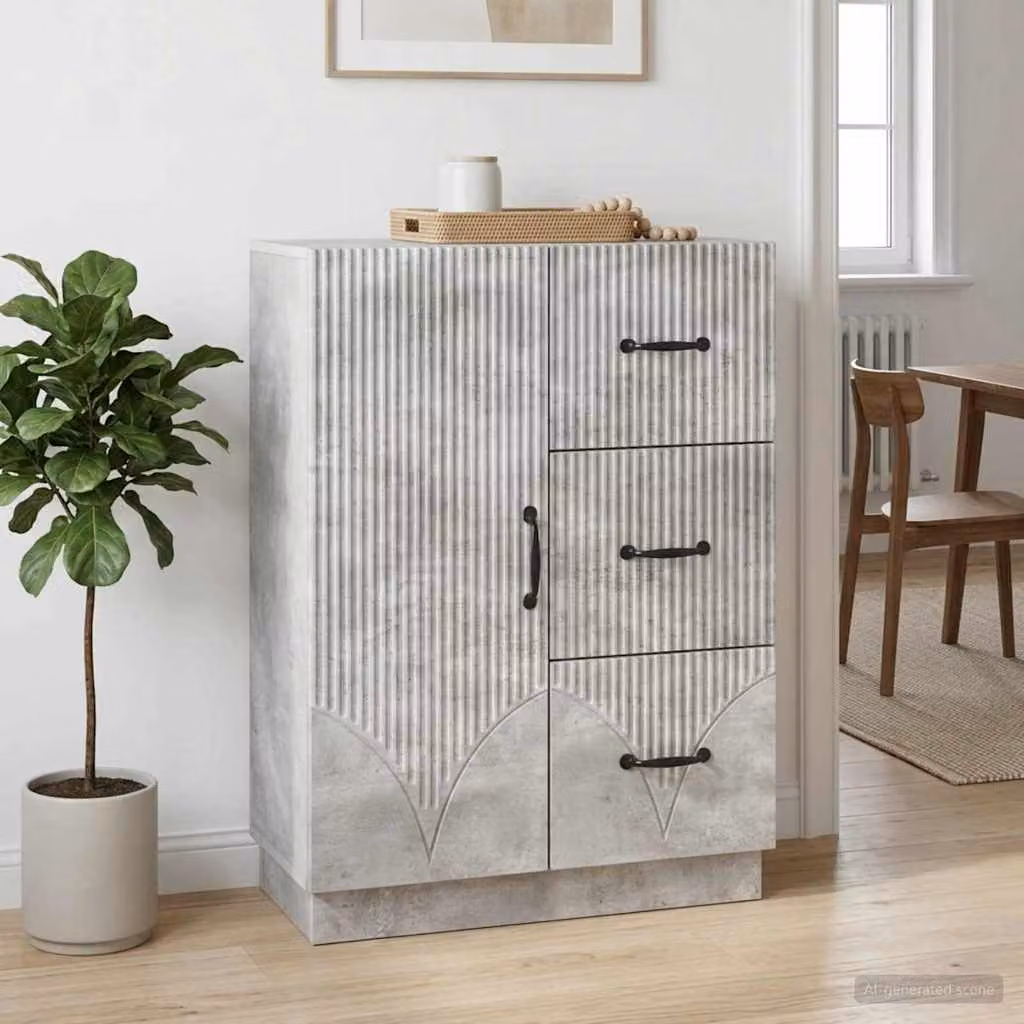 Credenza moderna vidaXL in legno ingegnerizzato grigio, L 66 x P 34,5 x H 87 cm