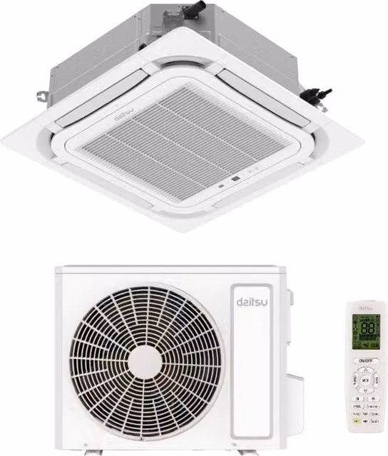 Condizionatore a Cassetta Daitsu AUD30KDBS Monosplit da 30000 BTU, Classe Energetica A++, Colore Bianco, con Telecomando e Wi-Fi Opzionale
