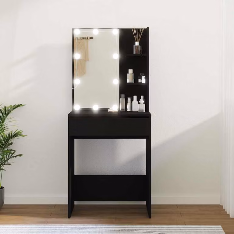 vidaXL Toeletta Hollywood LED Nero L: 60 cm, P: 40 cm, H: 140 cm