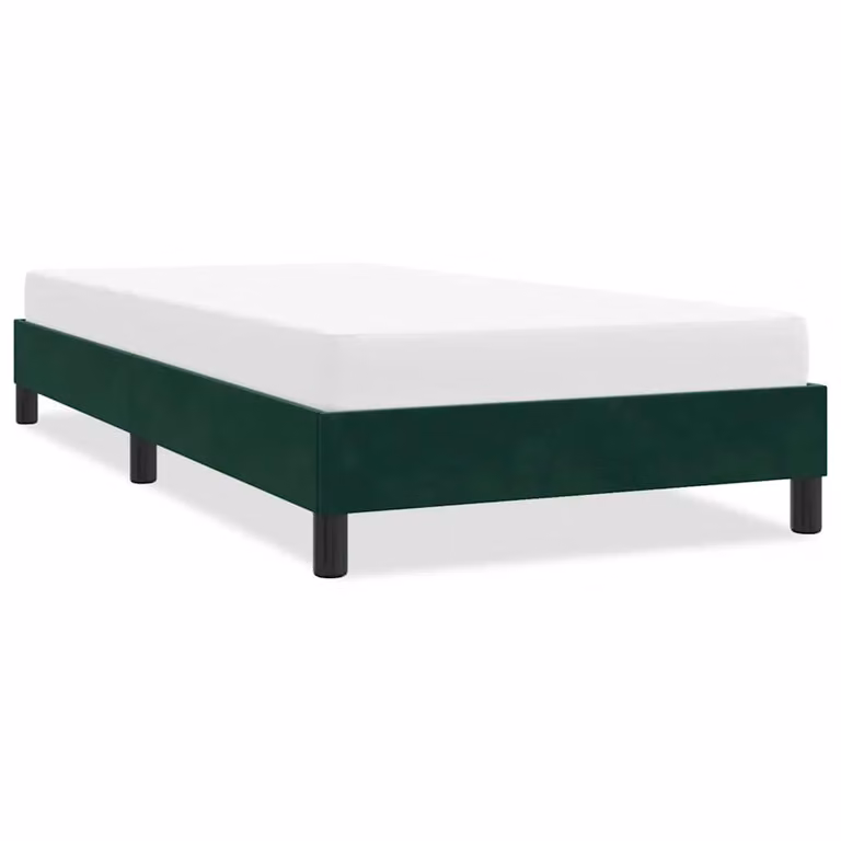 vidaXL Giroletto in Velluto Verde Scuro con Struttura Imbottita e Doghe in Legno L: 80 cm, P: 223 cm