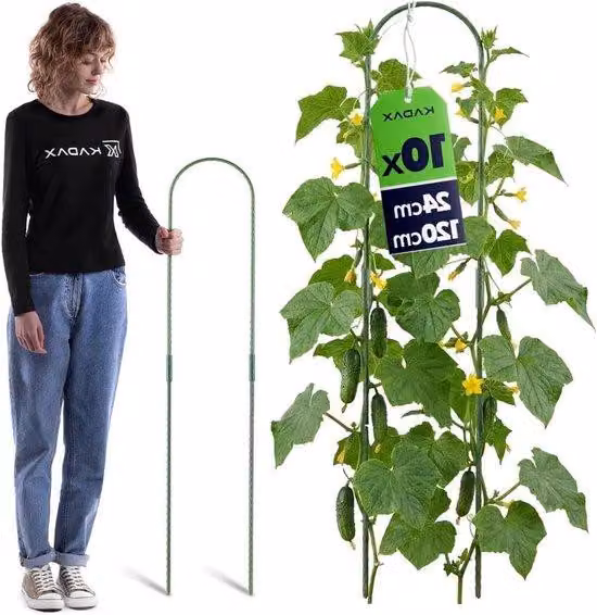 Supporto da giardino a forma di arco - Struttura di sostegno per piante da giardino - Struttura in acciaio resistente - 120 cm - Verde