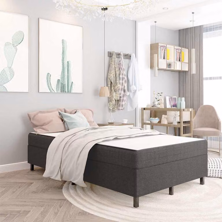 Letto a molle vidaXL in tessuto grigio L: 120 cm, P: 200 cm