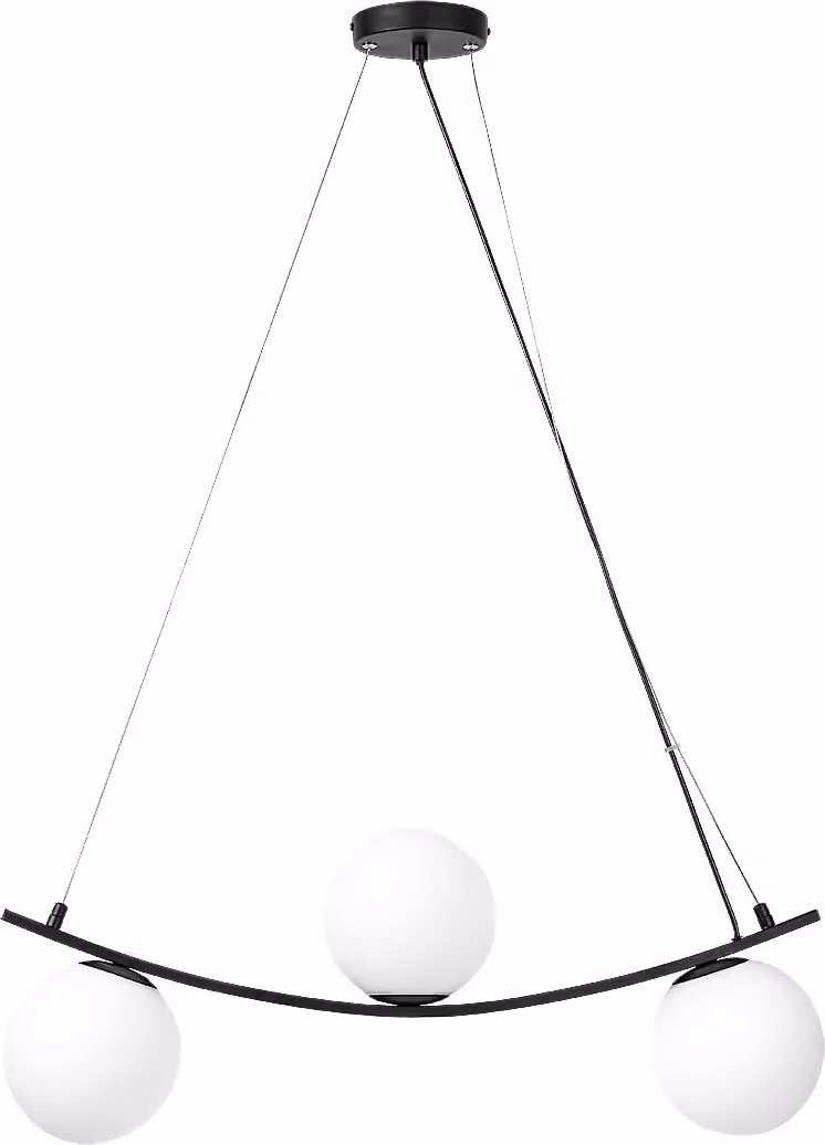 Rabalux 3469 Lampada a sospensione 3 spot Aslan, E14, bianco-nero, sfera, industriale
