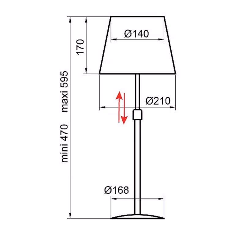 Aluminor Lampada da tavolo Store, Alluminio / Grigio / Zincato, Soggiorno / Sala da pranzo, Metallo, Moderno, Lampada da tavolo