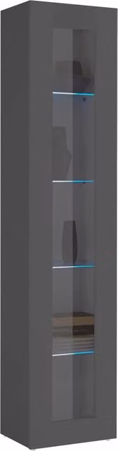 Mobile Vetrina 1 Anta 40×30×180 cm Maruska Grigio Antracite Opaco