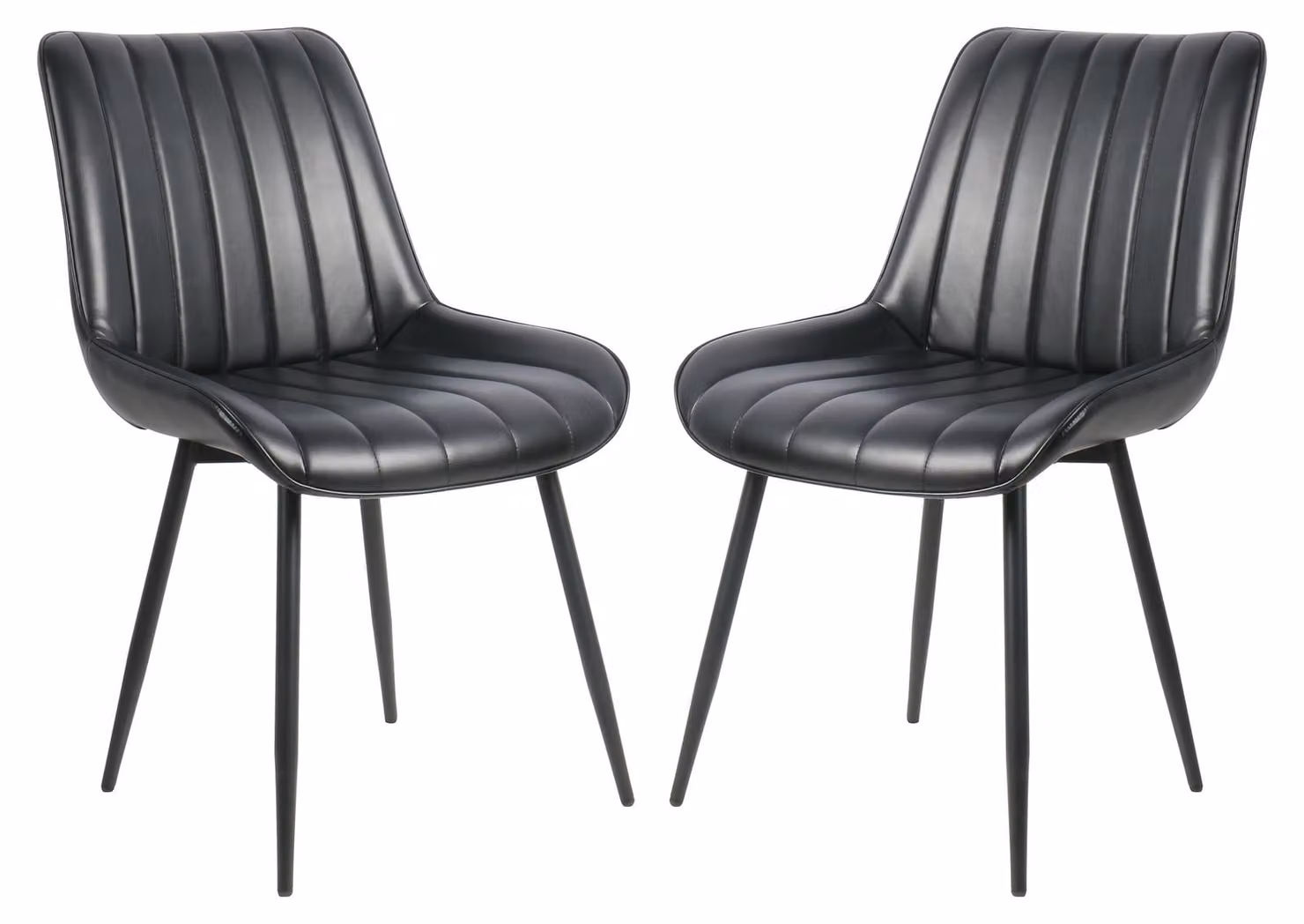 Set di 2 moderne sedie da pranzo con gambe in metallo e seduta ergonomica