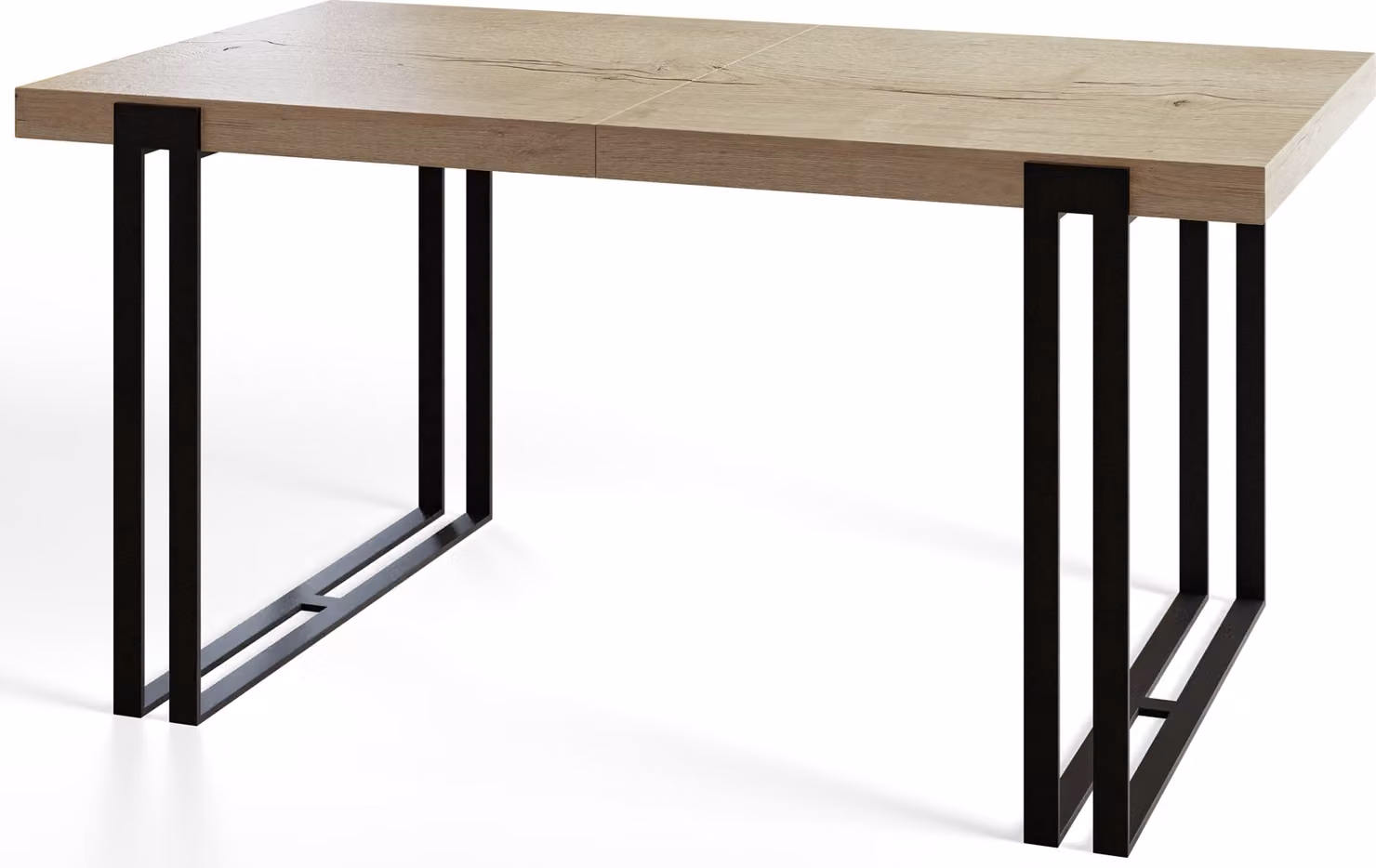 Alpi Moebel, tavolo da pranzo rettangolare rosa, tavolo allungabile moderno 140-240 x 80 x 77 cm, modello Halifax con gambe in metallo nero