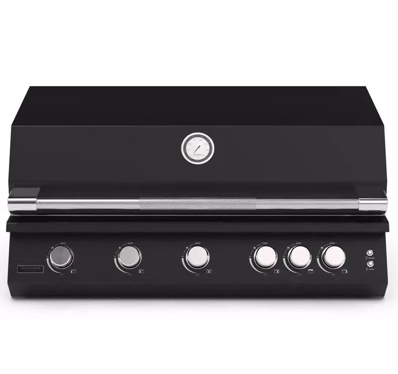 Barbecue a gas 5 fuochi Fusion 500 RM nero da incasso Brabura