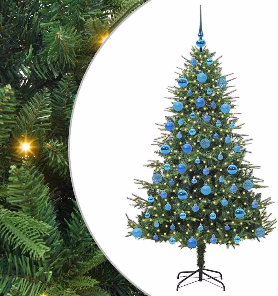 Albero di Natale artificiale preilluminato con pallina verde