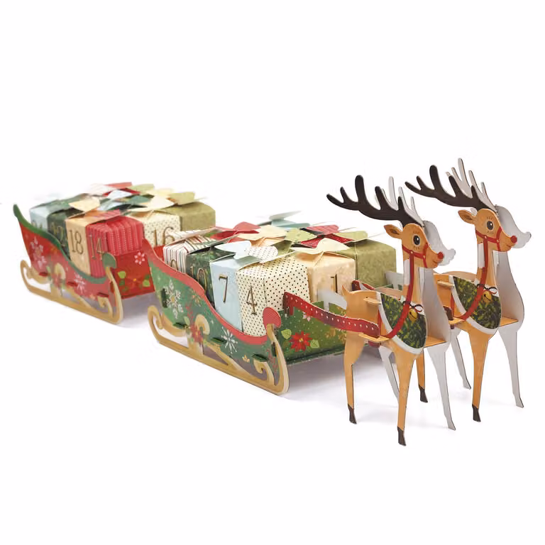 Graine Creative Calendario dell'Avvento Slitta 55 cm Set artigianale Natale