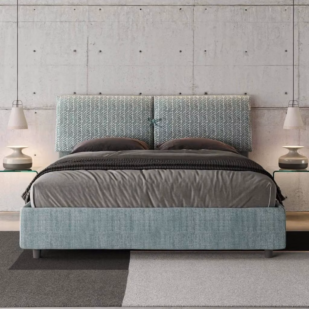 Letto Matrimoniale Mados Giada 7 con Contenitore e Rete a Alzata Blu L: 160 cm, P: 190 cm, H: 110 cm – 2